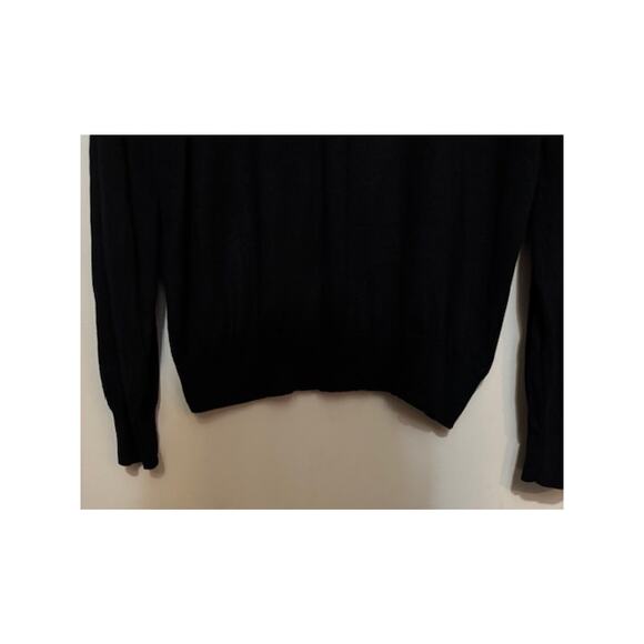 Jos A Bank Sweater 100% Silk Mens XL Black V-Neck Pullover Minimalist Preppy - Picture 4 of 5